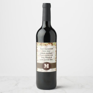 Étiquette Pour Bouteilles De Vin Camouflage du désert