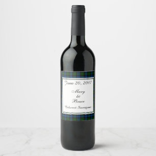 Étiquette Pour Bouteilles De Vin Campbell Étiquette de vin Mariage écossais
