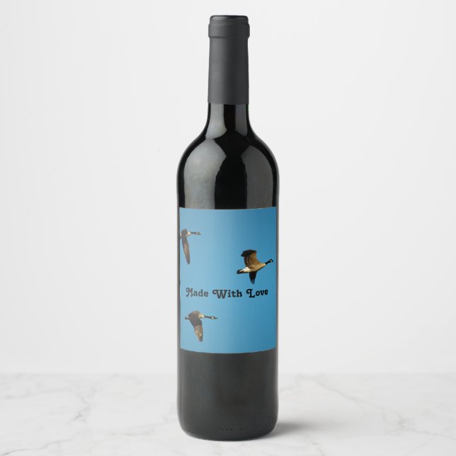 Étiquette Pour Bouteilles De Vin Canadian geese (Devant)