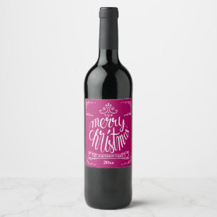 Étiquette Pour Bouteilles De Vin Canneberge et vacances blanches de typographie