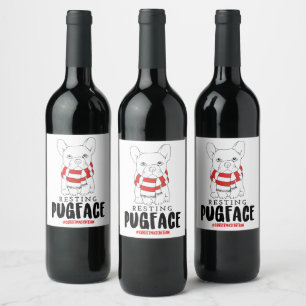 Étiquette Pour Bouteilles De Vin Canons de Noël Chiens de Père Noël Chiens de repos