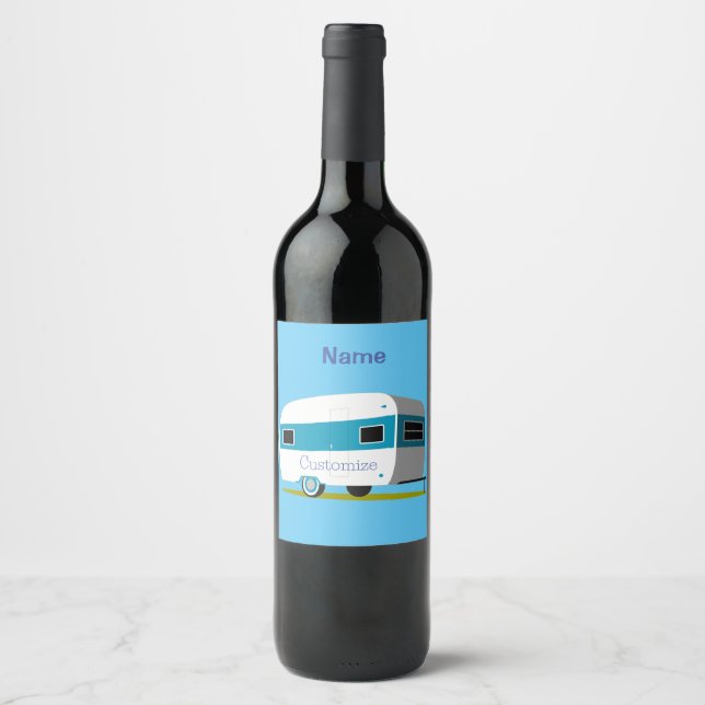 Étiquette Pour Bouteilles De Vin Caravan Camper RV Thunder_Cove (Devant)