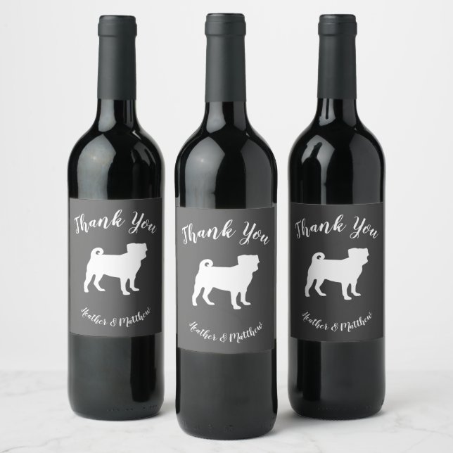 Étiquette Pour Bouteilles De Vin Carlin Chien Baby shower Gris Chiot Chien Neutre G (Bouteilles)