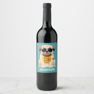 Étiquette Pour Bouteilles De Vin Carlin Life nom et couleur personnalisés