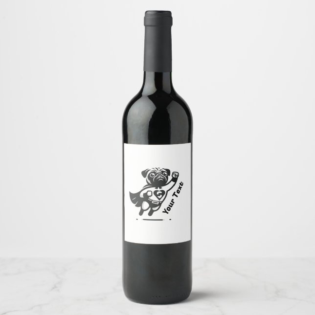 Étiquette Pour Bouteilles De Vin Carlin Superhero (Devant)