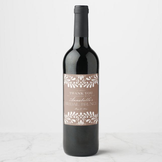 Étiquette Pour Bouteilles De Vin Carrelage Talavera Brun de Moka Petit-déjeuner de  (Devant)