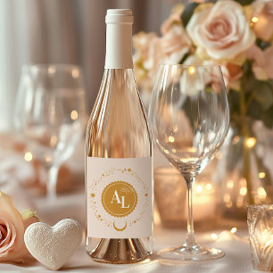 Étiquette Pour Bouteilles De Vin Carte d'embarquement Mariage Cosmique