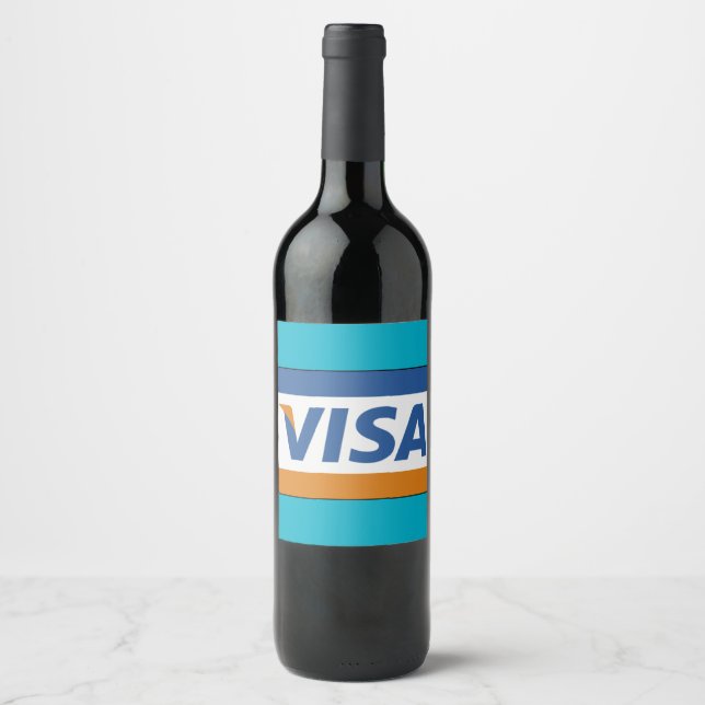 Étiquette Pour Bouteilles De Vin Carte Visa (Devant)