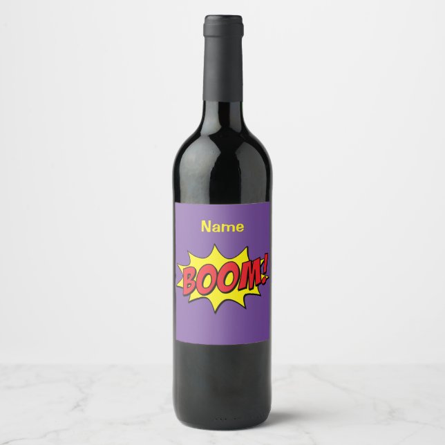 Étiquette Pour Bouteilles De Vin Cartoon Boom Thunder_Cove (Devant)