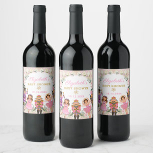 Étiquette Pour Bouteilles De Vin Casse-noisette Florale Vacances d'hiver Bébé Fil