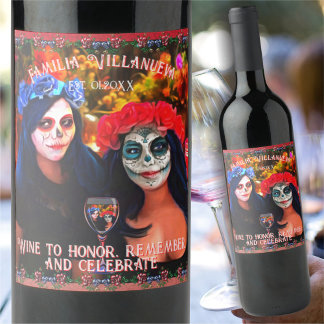 Étiquette Pour Bouteilles De Vin Catrinas Wine to Honor 1718