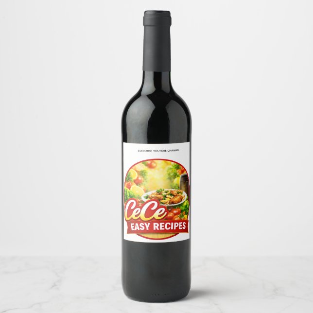 Étiquette Pour Bouteilles De Vin Cece Easy Recipes Product Labels (Devant)