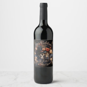 Étiquette Pour Bouteilles De Vin Célébration Blush Rose Mariage gothique Favoriser 