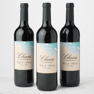 Étiquette Pour Bouteilles De Vin Célébration de Boisson de Réception de Bord de Mer