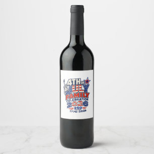 Étiquette Pour Bouteilles De Vin Célébration de la fête familiale du 14 juillet 202