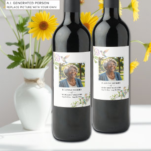 Étiquette Pour Bouteilles De Vin Célébration De La Vie Colibris Floral