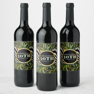 Étiquette Pour Bouteilles De Vin Célébration des 30 ans de Tropical Zebra Safari