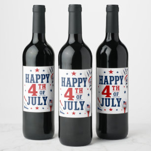 Étiquette Pour Bouteilles De Vin Célébration du 14 juillet pour golfeur