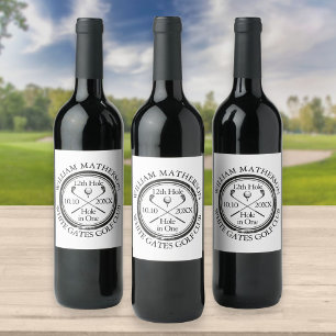 Étiquette Pour Bouteilles De Vin Célébration d'un trou en un au golf Personnalisé