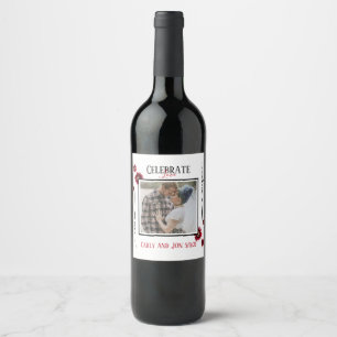 Étiquette Pour Bouteilles De Vin Celebrer l'amour des pavots rouges modernes