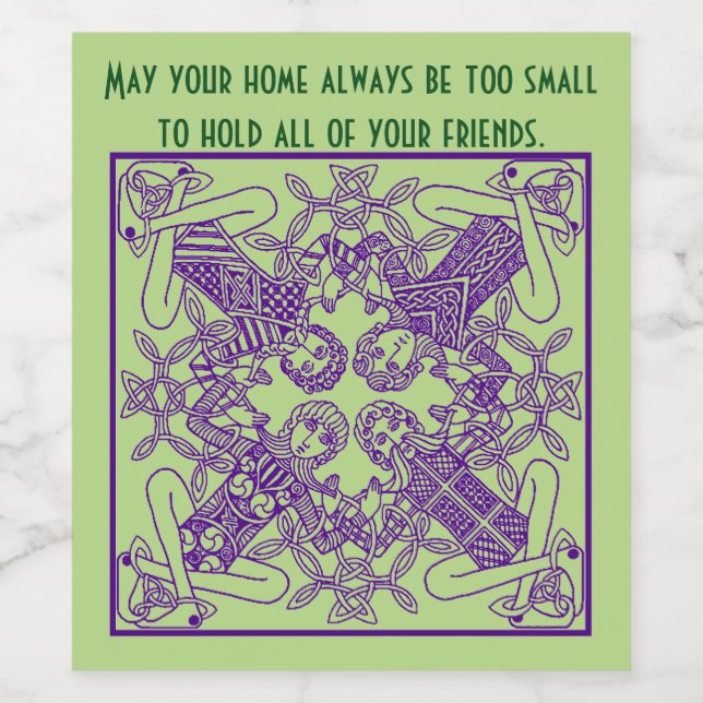 Étiquette Pour Bouteilles De Vin Celtic Knot Friendship Irlandais Proverbe Vin Étiq (Étiquettes simples)