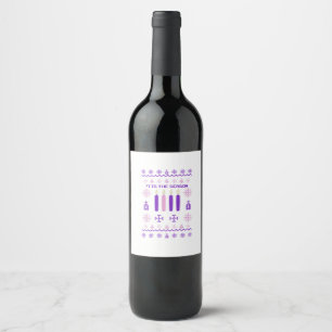 Étiquette Pour Bouteilles De Vin C'est la saison Sweater Noël Xmas Catholique