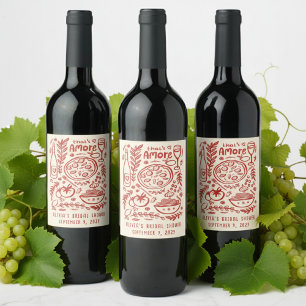 Étiquette Pour Bouteilles De Vin C'est l'Amore Nourriture Italienne Mariage Bridal 