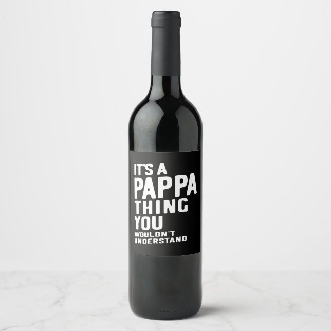 Étiquette Pour Bouteilles De Vin C'est un cadeau Pappa Thing Père Père (Devant)