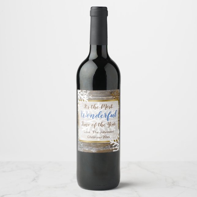 Étiquette Pour Bouteilles De Vin C'est un merveilleux moment de l'année (Devant)