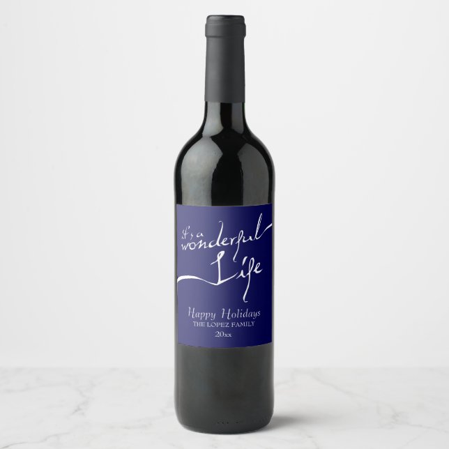 Étiquette Pour Bouteilles De Vin C'est une Vie Merveilleuse, Fête (Devant)