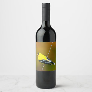Étiquette Pour Bouteilles De Vin Chardonneret jaune - Photographie originale