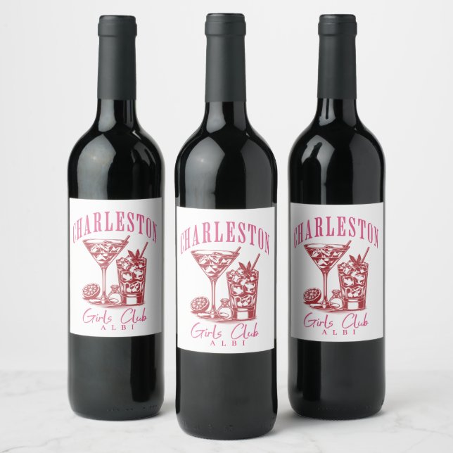 Étiquette Pour Bouteilles De Vin charleston bachelorette carolina-sud (Bouteilles)