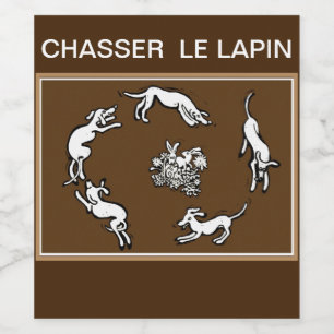 Étiquette Pour Bouteilles De Vin Chasser le lapin Chasse lapins
