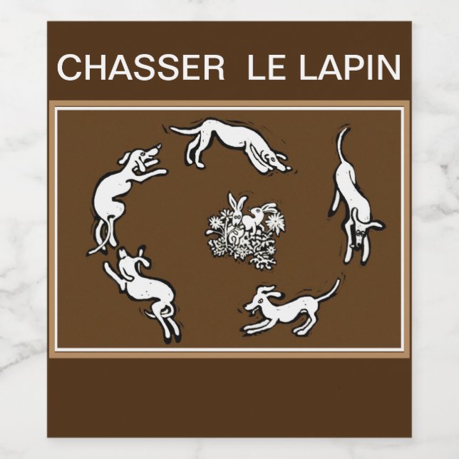 Étiquette Pour Bouteilles De Vin Chasser le lapin Chasse lapins (Étiquettes simples)