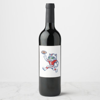 Étiquette Pour Bouteilles De Vin Chat de foot drôle