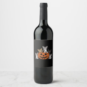 Étiquette Pour Bouteilles De Vin Chat des années 90 Halloween Rétro Saison Sombre