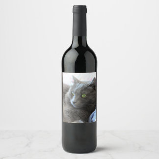 Étiquette Pour Bouteilles De Vin Chat Nebelung