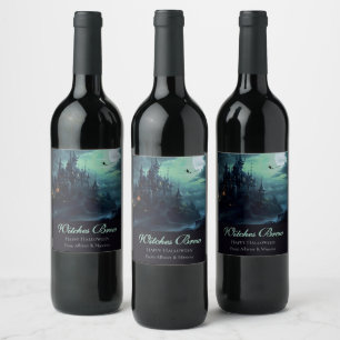 Étiquette Pour Bouteilles De Vin Château des Sorcières Halloween