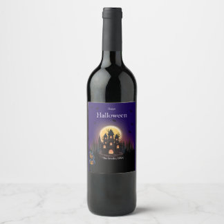 Étiquette Pour Bouteilles De Vin Château d'Halloween