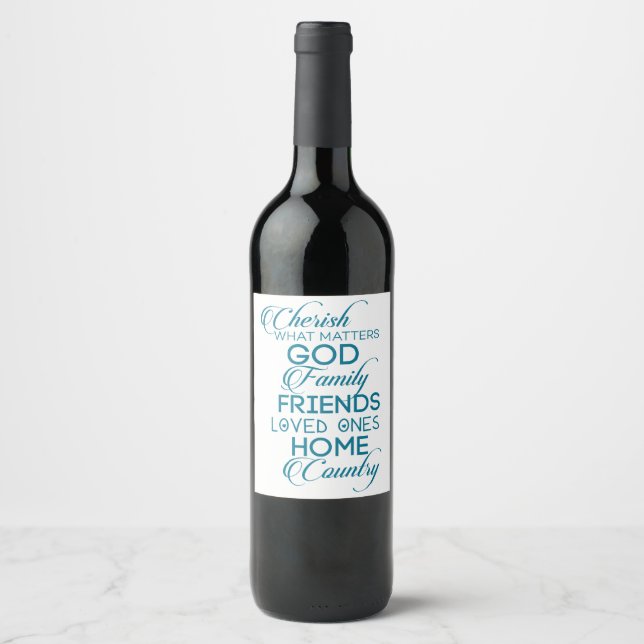 Étiquette Pour Bouteilles De Vin Chercher ce qui compte Turquoise (Devant)