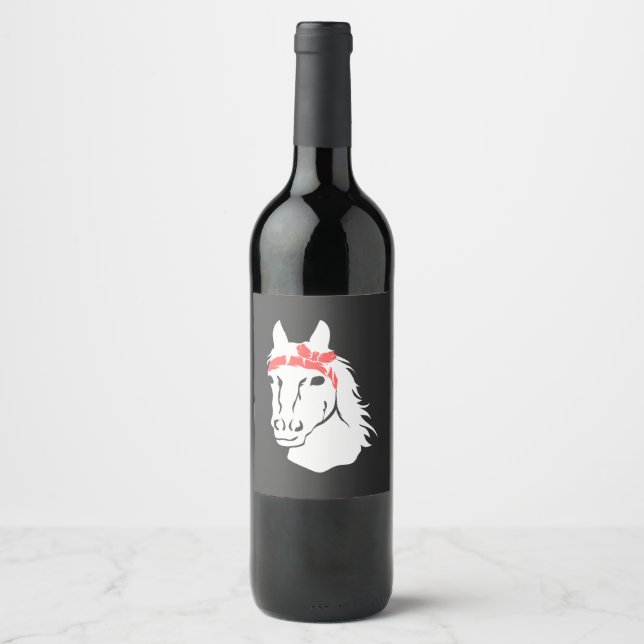Étiquette Pour Bouteilles De Vin Chevaux (Devant)