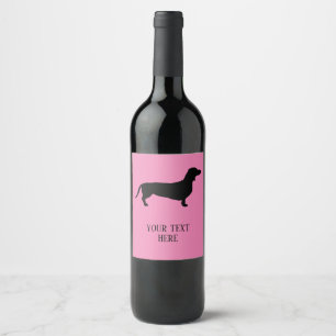 Étiquette Pour Bouteilles De Vin Cheveux courts Dachshund - Silhouette 1