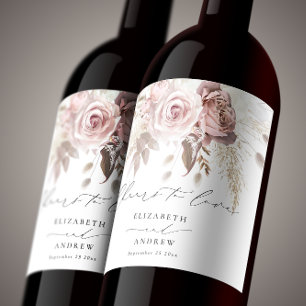 Étiquette Pour Bouteilles De Vin Chic Blush rose Dusty Rose encourage à aimer Maria