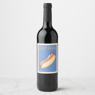 Étiquette Pour Bouteilles De Vin Chien à chaud