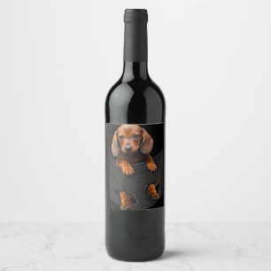 Étiquette Pour Bouteilles De Vin Chien de chien Dans My Pocket Dachshund Weiner Dog