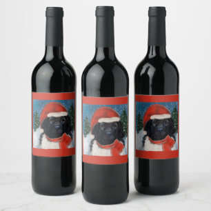 ÉTIQUETTE POUR BOUTEILLES DE VIN CHIEN DE TERRE-NEUVE