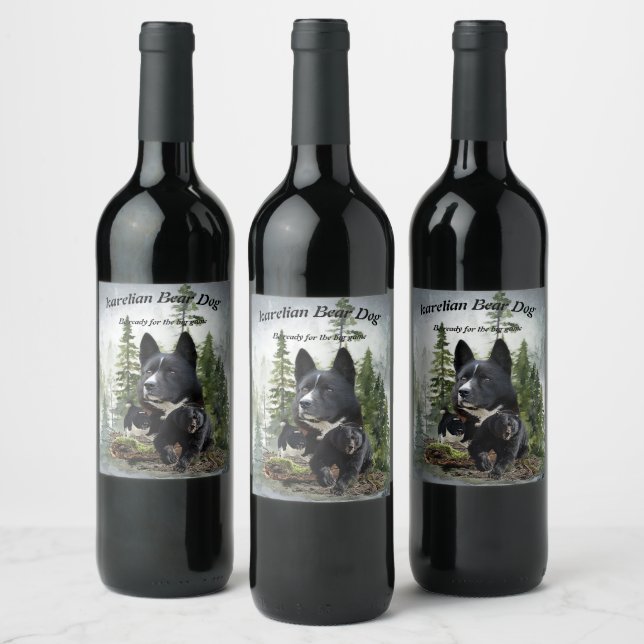 Étiquette Pour Bouteilles De Vin Chien d'ours karélien (Bouteilles)