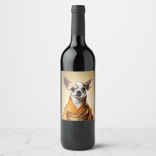 Étiquette Pour Bouteilles De Vin Chihuahua bouddhiste