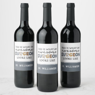 Étiquette Pour Bouteilles De Vin Chirurgien Personnalisé Drôle Awesome Chirurgien C