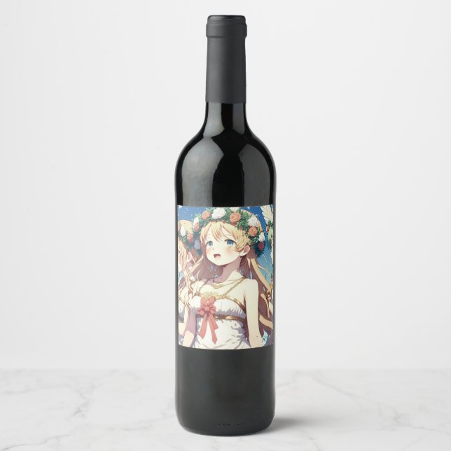 Étiquette Pour Bouteilles De Vin Chœur Anime (Devant)